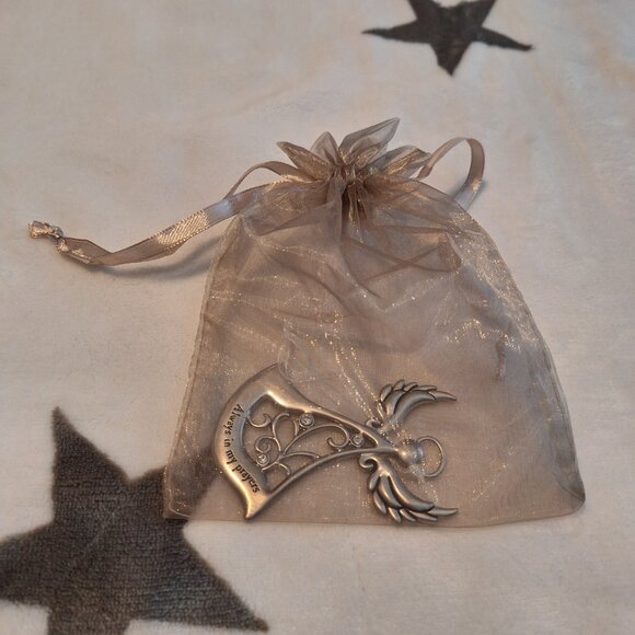 Ornament Charm Angel Always In My Prayers Metal With Jewels Bling Car Tree - Picture 4 of 5